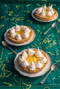 Lemon tartelettes with meringue Royalty Free Stock Photo