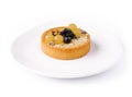 Lemon tartlet with blueberries and grapes