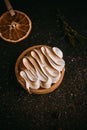 Lemon tartlet with meringue Royalty Free Stock Photo
