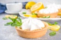 Lemon tartlets, mini tart cakes Royalty Free Stock Photo