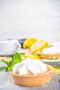 Lemon tartlets, mini tart cakes Royalty Free Stock Photo