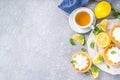 Lemon tartlets, mini tart cakes Royalty Free Stock Photo