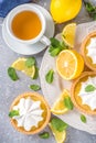 Lemon tartlets, mini tart cakes Royalty Free Stock Photo