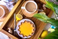 Lemon tarts and coffee Royalty Free Stock Photo