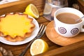 Lemon tarts and coffee Royalty Free Stock Photo