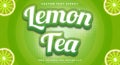 Lemon Tea 3d editable text effect Template Royalty Free Stock Photo