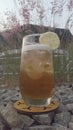 Lemon tea ice is suitable for hot weather, refreshing my thirst Royalty Free Stock Photo