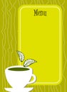 Lemon tea Menu cover with cup and leaves