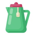 Lemon teapot glass single isolated icon with flat style