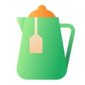 Lemon teapot glass single isolated icon with smooth style