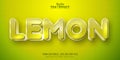 Lemon text, cartoon style editable text effect
