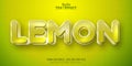 Lemon text, cartoon style editable text effect Royalty Free Stock Photo