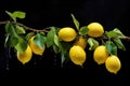 lemon tree branch with ripe lemons