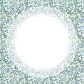 Lemon tree pattern background square template with empty white circle for the text Royalty Free Stock Photo