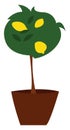 Lemon tree in a potillustration vector Royalty Free Stock Photo