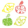 Lemon typography retro silhouette, great design for any purposes. Cartoon citrus fruit vector illustration, Silhouette