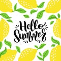 Lemon vector illustration, lettering and colorful design for poster, card, invitation Royalty Free Stock Photo