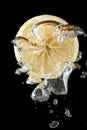 Lemon with water bubbles Royalty Free Stock Photo