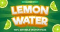 Lemon Water 3d editable text effect Royalty Free Stock Photo