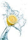 Lemon in water splash Royalty Free Stock Photo
