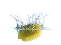 Lemon Water splash background