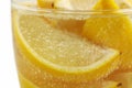 Lemon Wedges in Glass Mineral Water Royalty Free Stock Photo