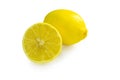 Background lemon round slices. Yellow citrus pulp texture