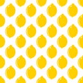 Lemon whole fruit seamless art on white pattern background