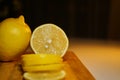 Lemon on a wooden board