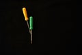 Plastic handled screwdrivers isolated against black background Royalty Free Stock Photo