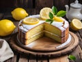 Lemon yogurt mousse cake