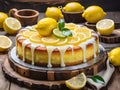 Lemon yogurt mousse cake