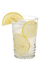 Lemonade In Antique Glass With Lemon Slices Royalty Free Stock Photo