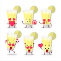 Lemonade cartoon character with love cute emoticon