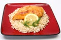 Lemonade Chicken on Brown Rice Royalty Free Stock Photo