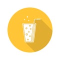 Lemonade flat design long shadow glyph icon