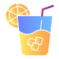 Lemonade flat icon. Cold drink color icons in trendy flat style. Glass of juice gradient style design, designed for web