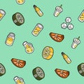 Lemonade flat outline isometric pattern