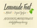 Lemonade font handwritten lettering vector aphabet Royalty Free Stock Photo