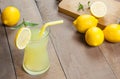 Lemonade in glass.Homemade Refreshment Summer cold drink with fresh lemons and mint Royalty Free Stock Photo