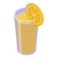 Lemonade glass icon, isometric style