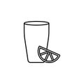 Lemonade, glass lemon slice outline icon. Signs and symbols can be used for web, logo, mobile app, UI, UX