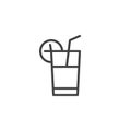 Lemonade glass outline icon