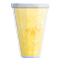 Lemonade ice fresh glass icon, cartoon style Royalty Free Stock Photo