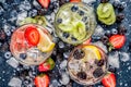 Lemonade, infused water with fresh berries Royalty Free Stock Photo