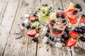 Lemonade, infused water with fresh berries Royalty Free Stock Photo