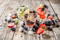 Lemonade, infused water with fresh berries Royalty Free Stock Photo