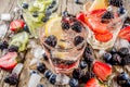 Lemonade, infused water with fresh berries Royalty Free Stock Photo