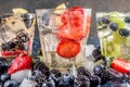 Lemonade, infused water with fresh berries Royalty Free Stock Photo