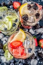 Lemonade, infused water with fresh berries Royalty Free Stock Photo